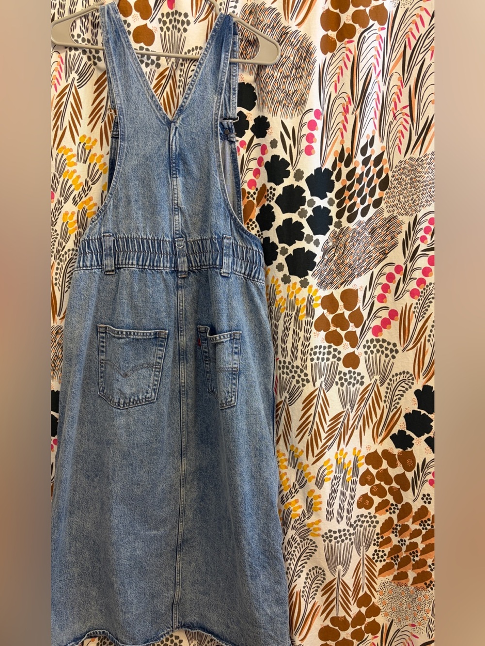 Levi’s Lexie Skirtall Denim Button-Front Overall Midi Dress - Light Blue - Picture 6 of 7
